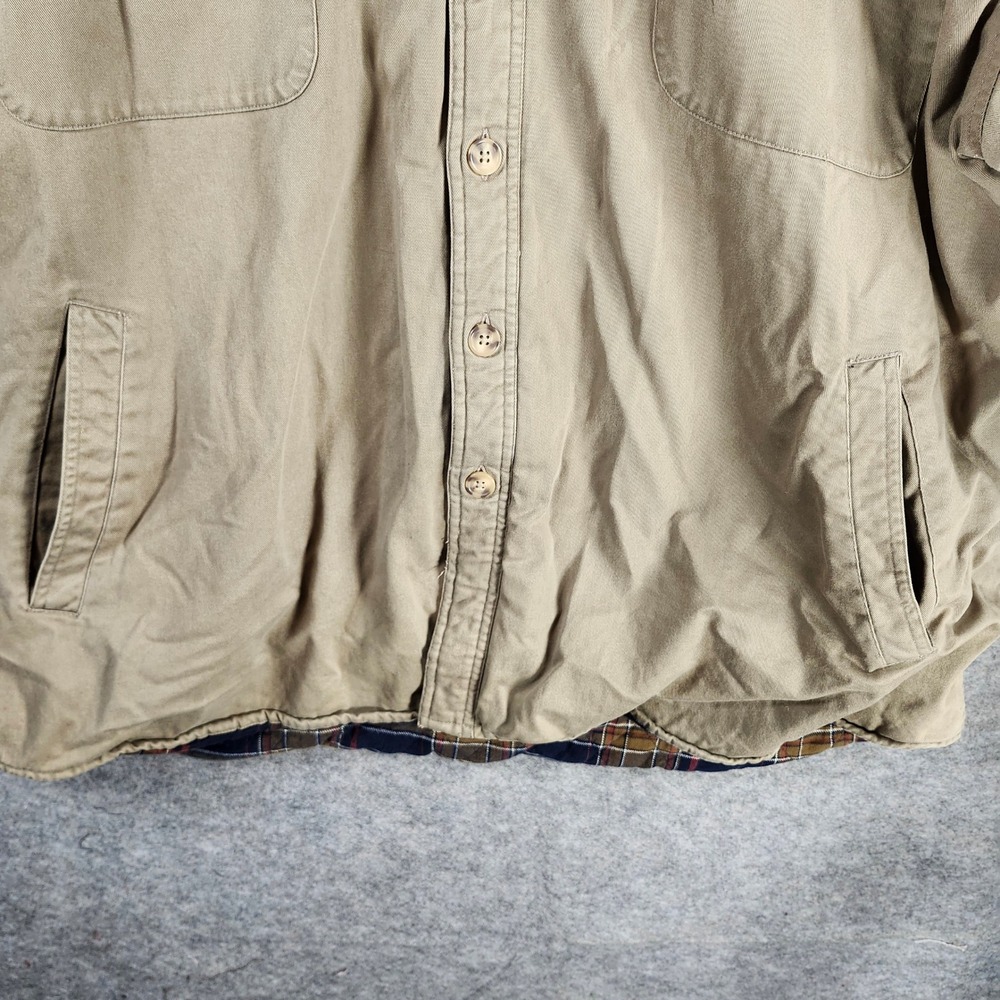 Great Northwest Men 4XL Khaki‎ Cotton Flannel Lined Chore Coat Plaid Workwear - Picture 15 of 16